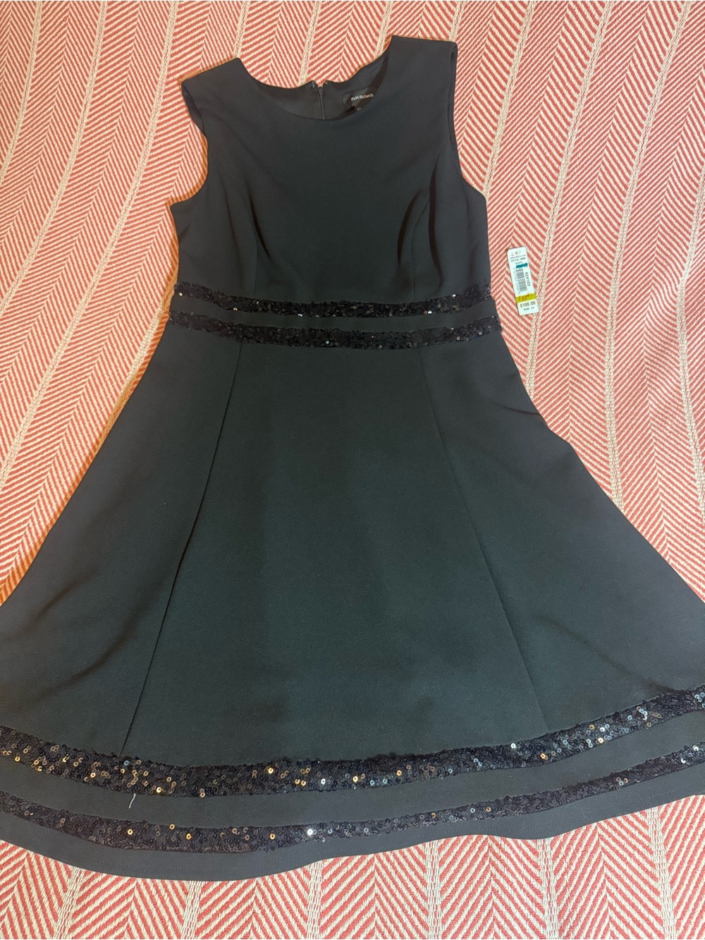 Classic Black Sequin Trim Dress